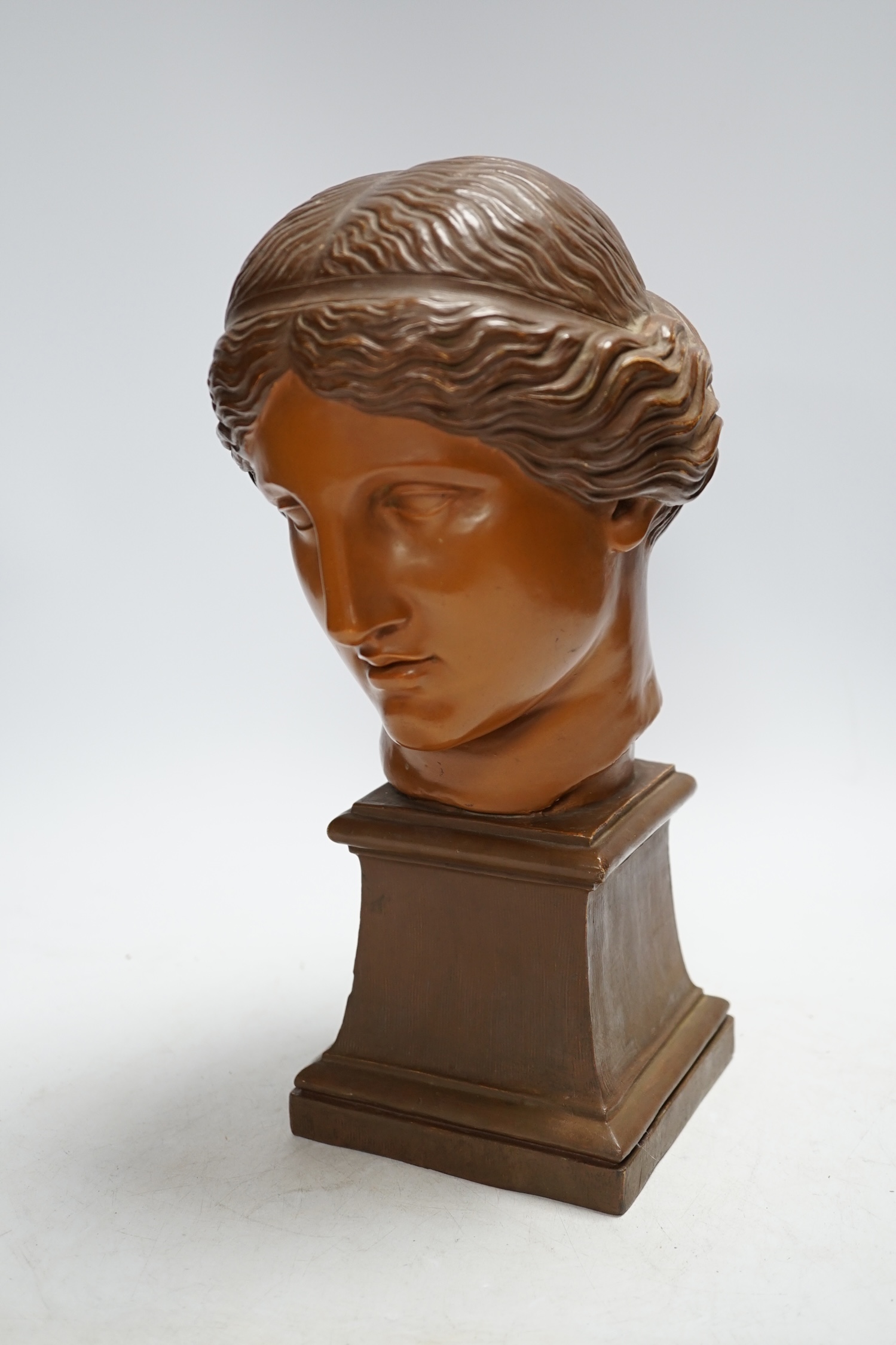A Goldscheider terracotta bust of the Venus de Milo, 29cm high